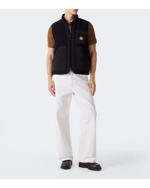 Moncler Black Lenevra Wool-Blend Down Vest for men