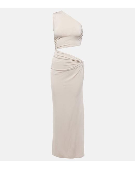 JADE Swim White Yana Cutout Jersey Maxi Dress