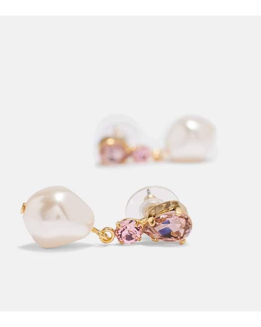 Jennifer Behr White Kristina-Plated Drop Earrings