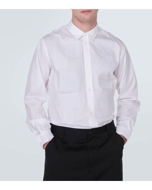 Camisa de algodon con patchwork Junya Watanabe de hombre de color White