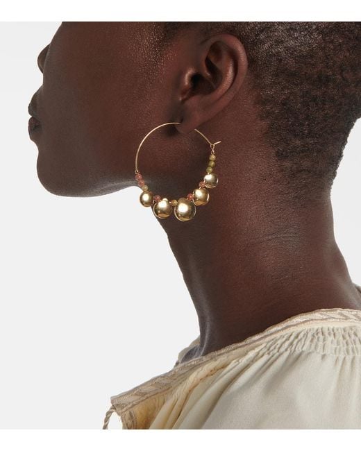 Pendientes de aro Adriel con cuentas Isabel Marant de color White