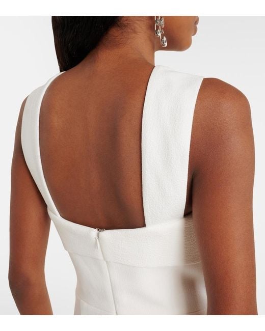 Rebecca Vallance White Hermoine Bow-Detail Crepe Minidress
