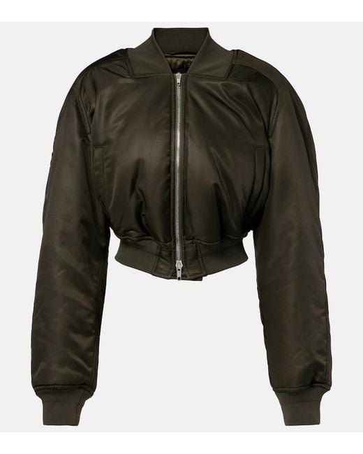 Phoebe Philo Green Cropped Bomber Jacket