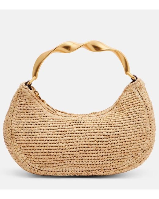 Jonathan Simkhai Metallic Nixi Mini Raffia Tote Bag