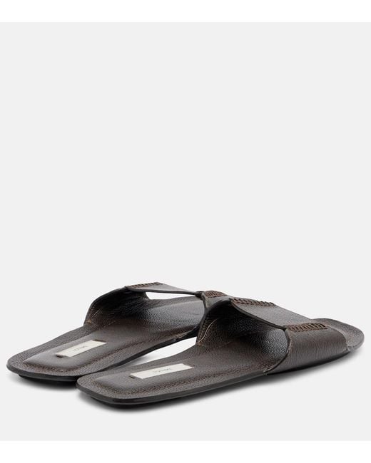 Totême Black Leather Slides