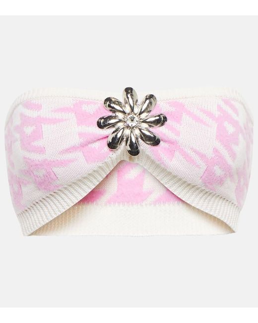 Area Pink Cropped-Top Aus Strick