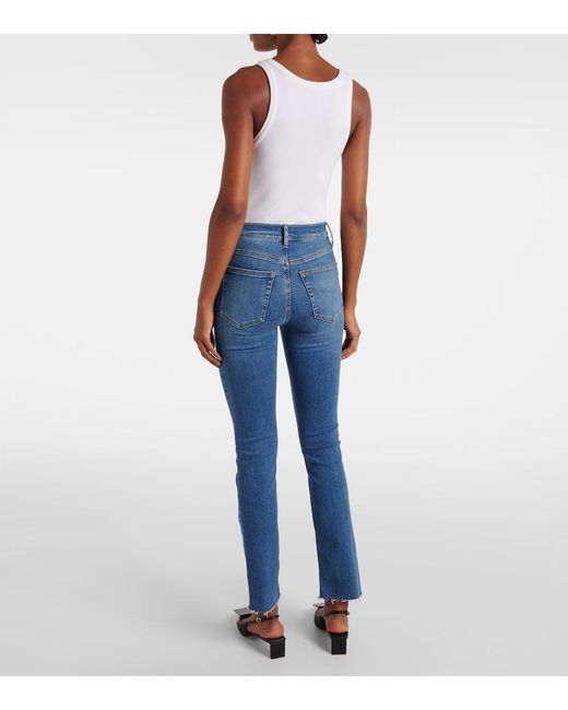 FRAME Blue Le High Straight Slim Jeans