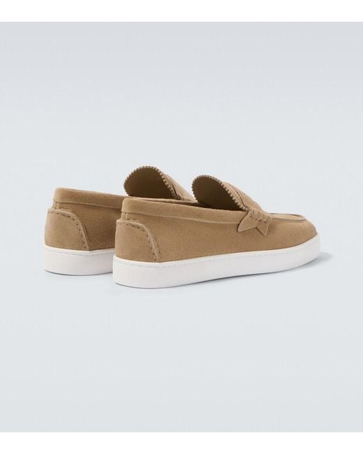 Christian Louboutin White Harold Suede Slip-On Shoes for men