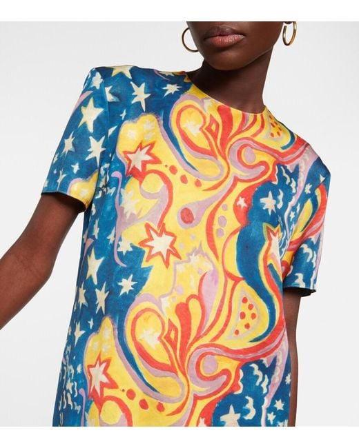 Marni Blue Printed Minidress