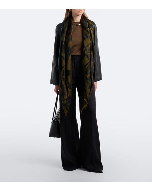 Max Mara Green Silk And Cashmere Top