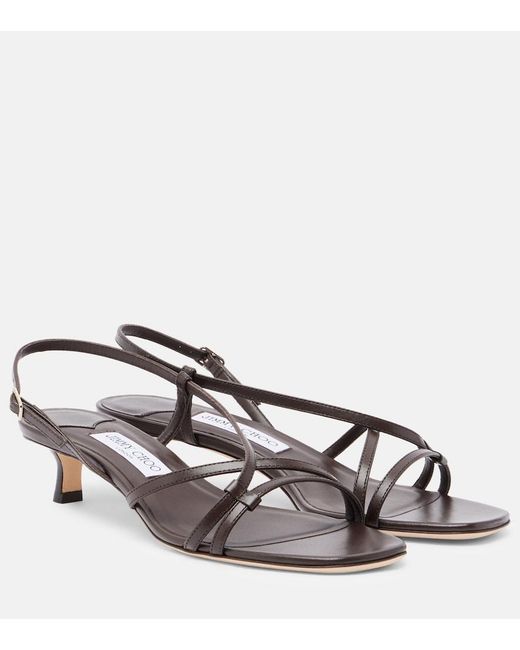 Jimmy Choo Metallic Farris Leather Sandals