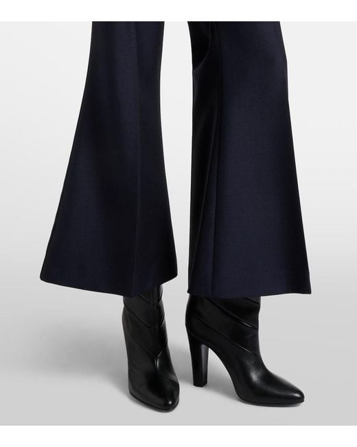 Valentino Blue Wool And Mohair Flared Pants