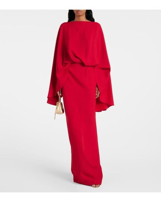 ‎Taller Marmo Red Eolia Crepe Cady Gown