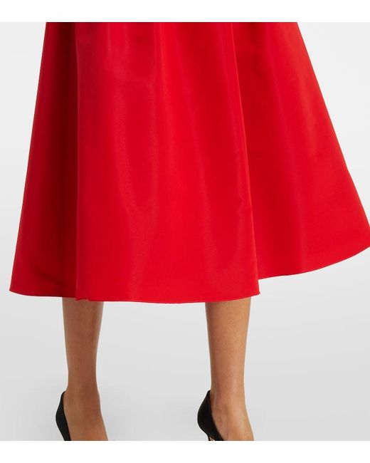 Carolina Herrera Gathered Silk Midi Dress