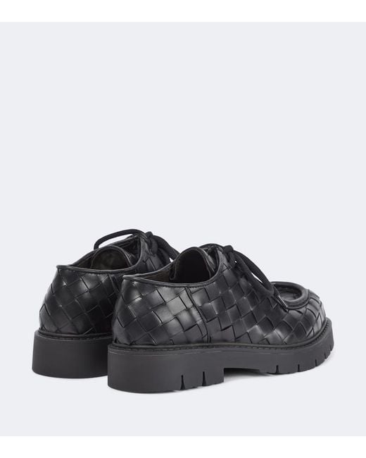 Bottega Veneta Black Haddock Leather Derby Shoes for men