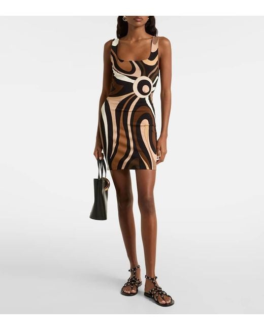 Vestido Corto Marmo De Jersey Emilio Pucci de color Black