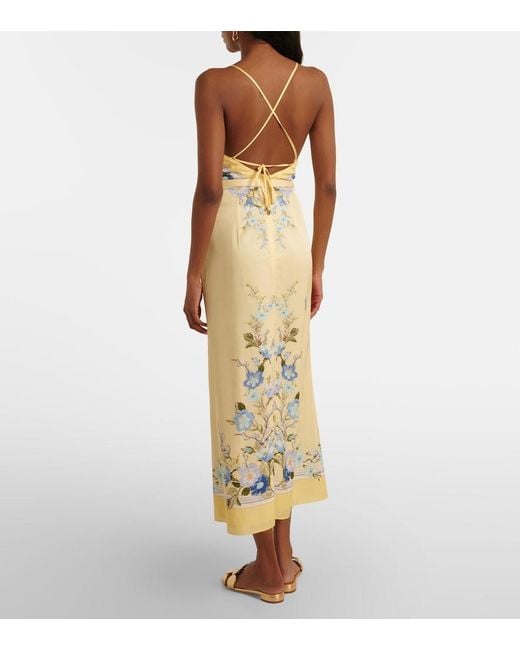 Self-Portrait Metallic Floral Silk Satin Maxi Dress