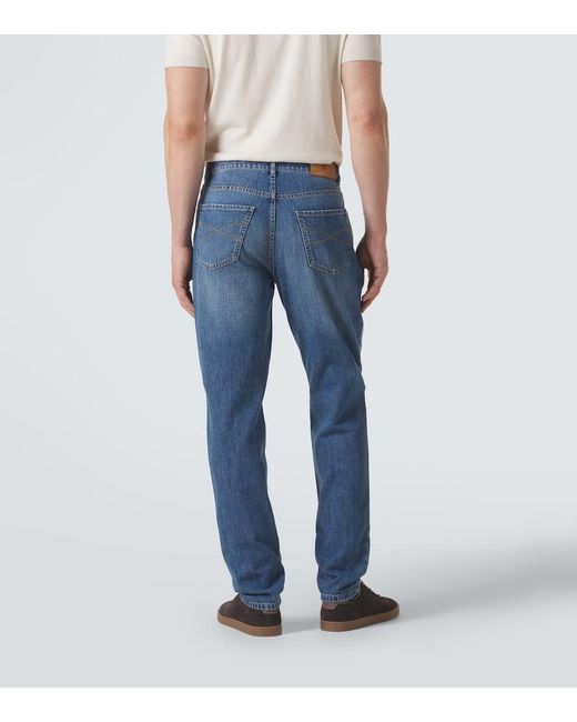 Jeans Rectos Brunello Cucinelli de hombre de color Blue