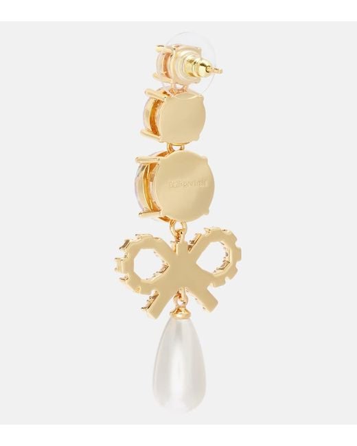 Self-Portrait Metallic Embellished Drop Earrings