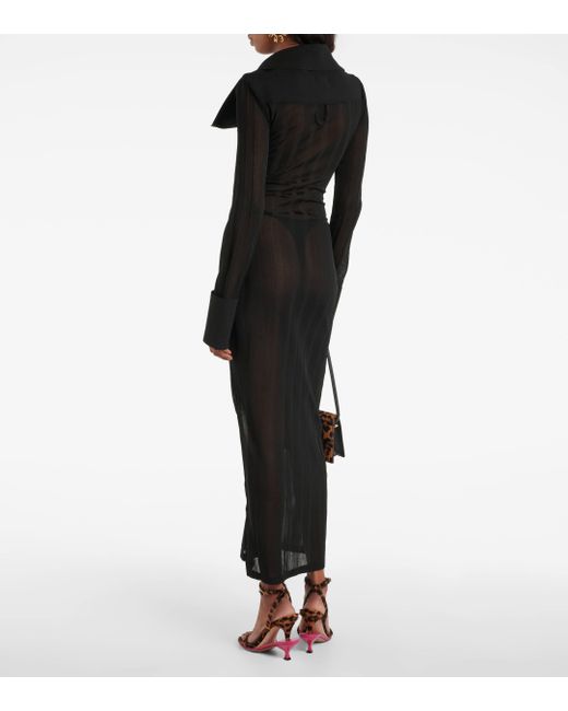 Jacquemus Black La Robe Manta Striped Shirt Dress