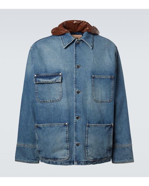 Plan C Denim Field Jacket in Blue for Men | Lyst