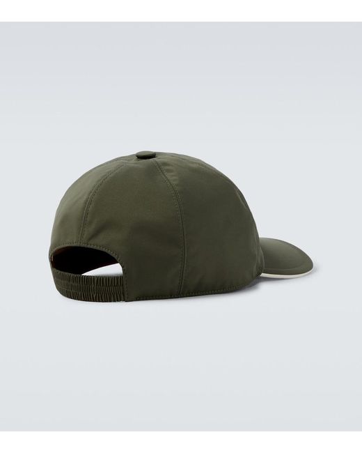 Loro Piana Green Embroidered Baseball Cap for men