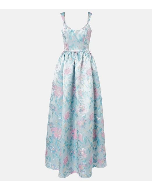 Markarian Blue Tatiana Floral Gown