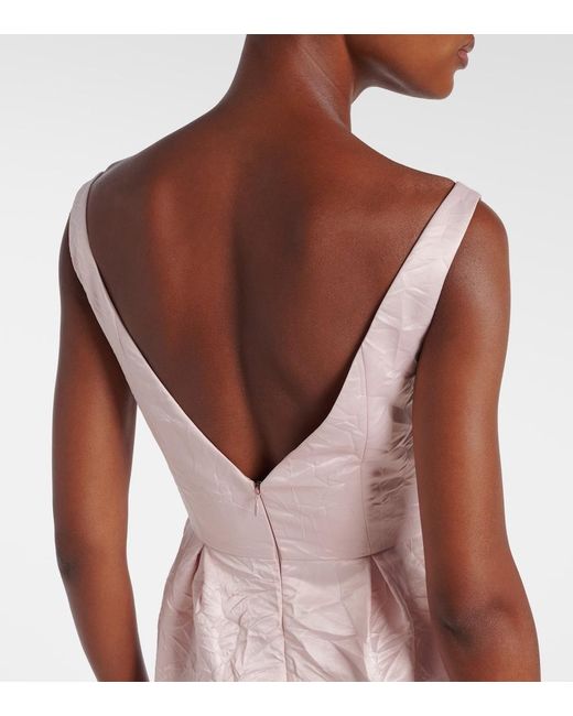 Erdem Pink Embroidered Satin Gown