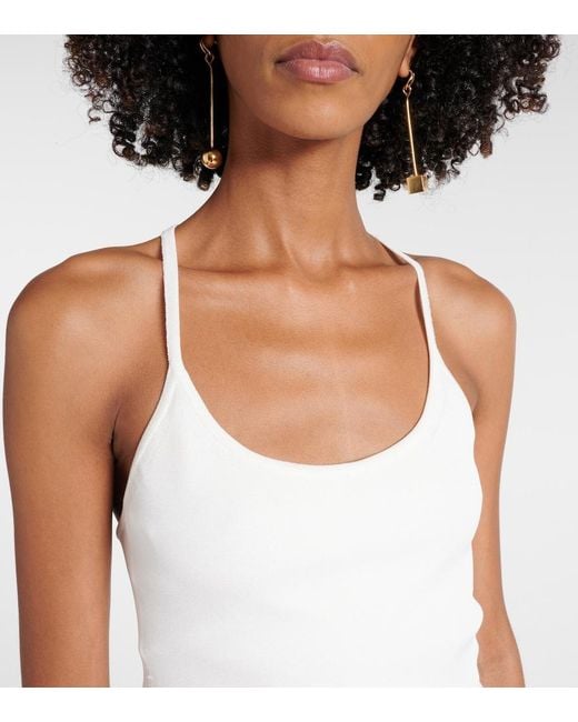 Jacquemus White La Robe Maille Nodo Sheer Gown