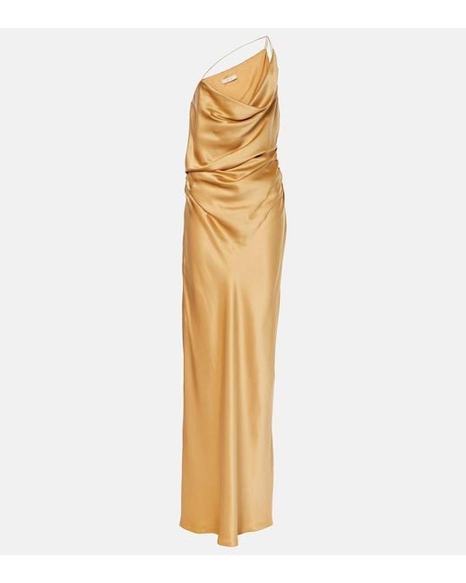 The Sei Metallic One-Shoulder Silk Satin Gown