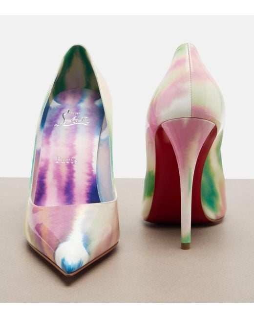 Christian Louboutin Pink Miss Z Printed Patent Leather Pumps