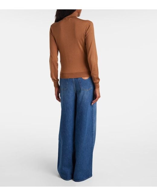 Ralph Lauren Brown Silk-Blend Jersey Sweater