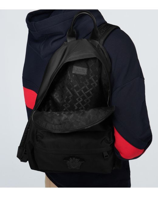 Versace Synthetic Medusa Head Nylon Backpack in Black for Men | Lyst