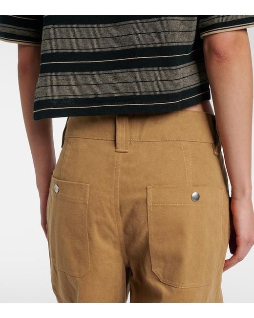 Isabel Marant Natural Opalyna Cotton Twill Wide-Leg Pants