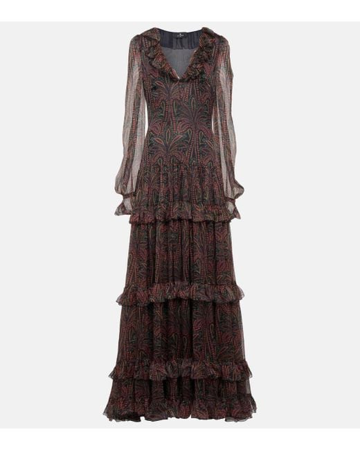 Etro Brown Silk Dress