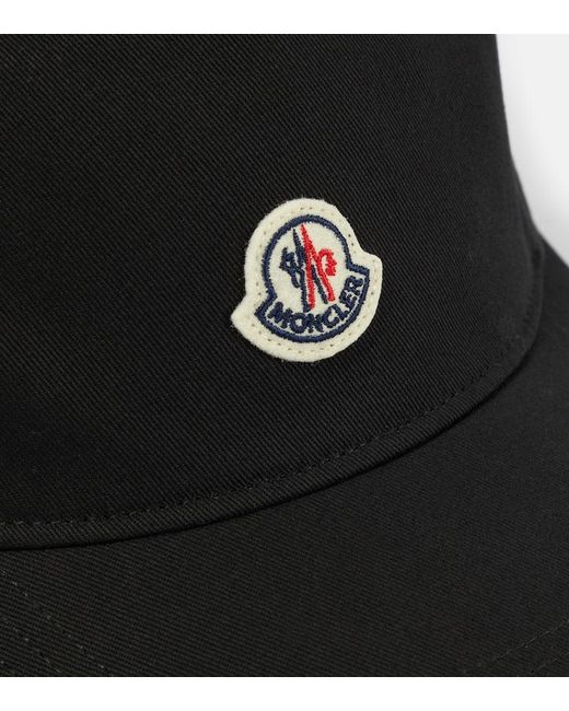 Cappello da baseball in canvas con logo di Moncler in Black