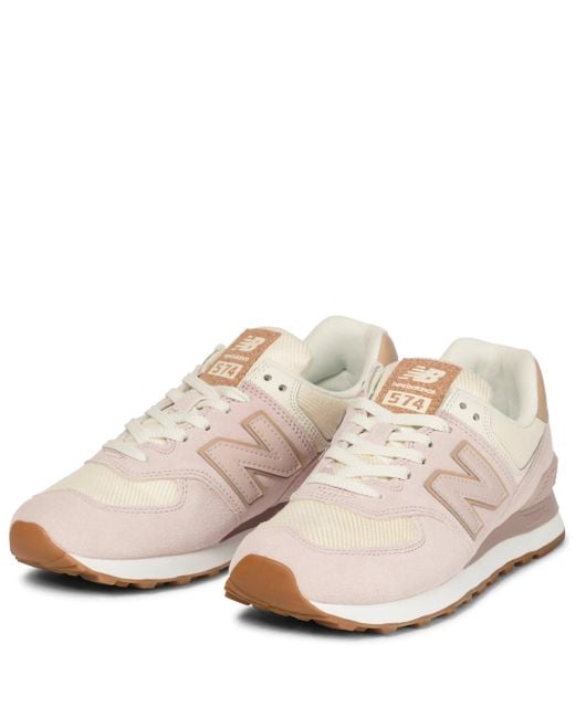 New Balance X Reformation 574 Suede-trimmed Sneakers in Pink | Lyst