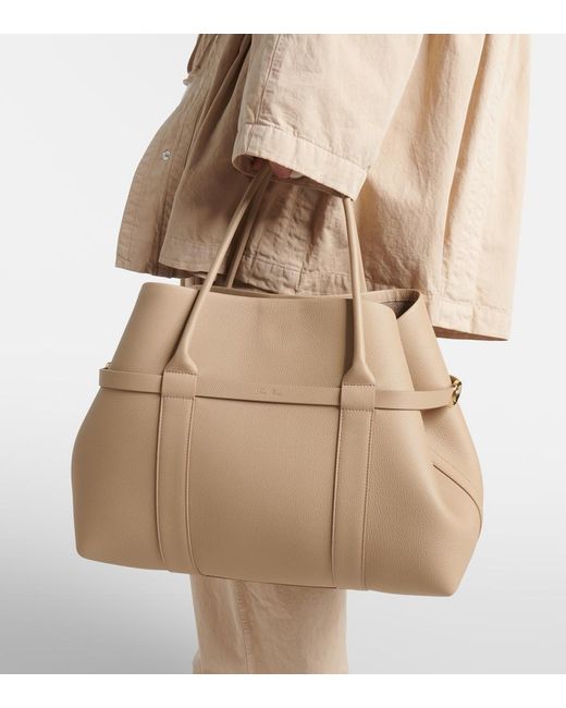 Loro Piana Natural Ghiera Large Leather Tote Bag