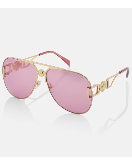 Versace Pink Aviator Sunglasses