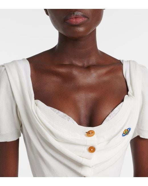 Cardigan Bustier Bea De Algodon Vivienne Westwood de color White