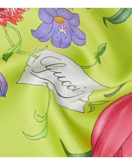 Gucci Green Tuch Aus Seiden-Twill