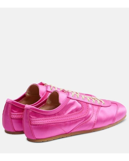 Dries Van Noten Pink Satin Sneakers