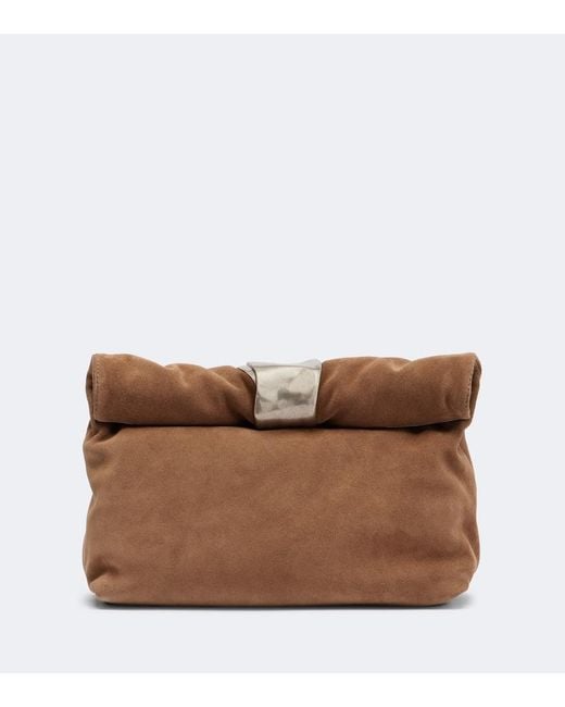 Clutch Puff Small di Staud in Brown