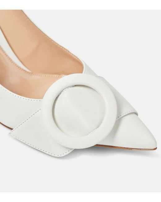 Gianvito Rossi White 85 Leather Pumps
