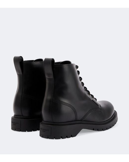 Givenchy Black Leather Lace-Up Boots for men