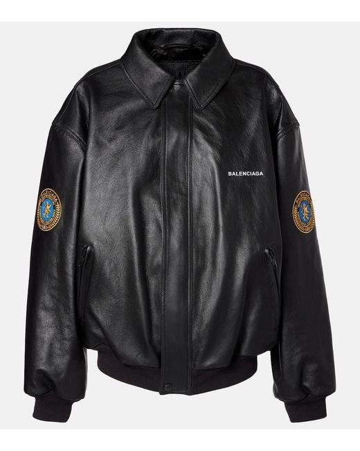 Balenciaga Taxi Leather Jacket in Black | Lyst UK