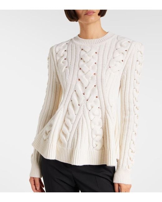 Alexander McQueen Natural Pullover Aus Wolle Und Kaschmir