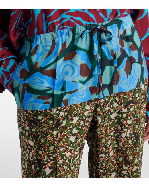 Dries Van Noten Multicolor Printed Wide-Leg Pants