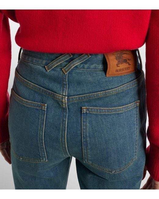 Burberry Blue Check Flared Jeans