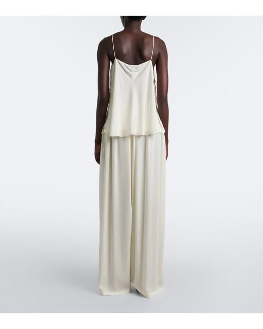 Alaïa White Crepe Wide-Leg Pants